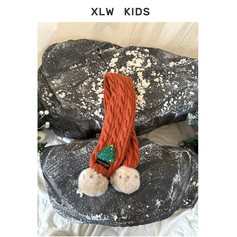 Bērnu vilnas šalle, Korejas stila, ziedu raksts, adīta warp knitting tehnikā, ziemas sezonai