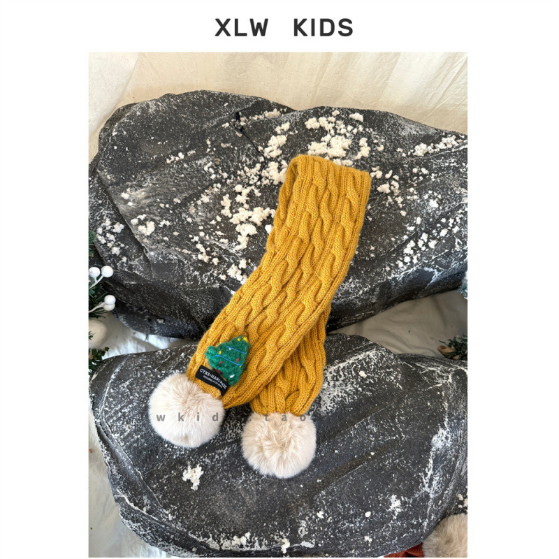 Bērnu vilnas šalle, Korejas stila, ziedu raksts, adīta warp knitting tehnikā, ziemas sezonai