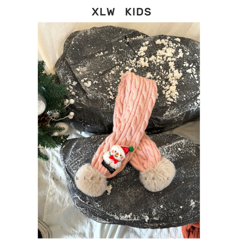 Bērnu vilnas šalle, Korejas stila, ziedu raksts, adīta warp knitting tehnikā, ziemas sezonai