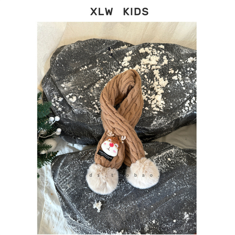 Bērnu vilnas šalle, Korejas stila, ziedu raksts, adīta warp knitting tehnikā, ziemas sezonai