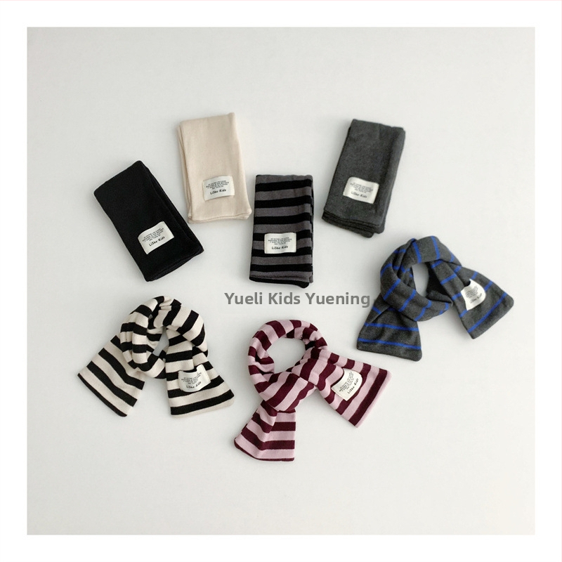 Detský pletený šál, unisex, zimný, geometrický vzor (materiál: pletené; šírka: 9 cm; hmotnosť: 63 g)