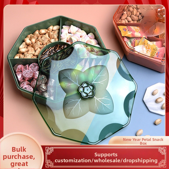 Augļu šķīvis ar vāku, Kang Zhixing zīmols, daudzslāņu nodalījumi, mūsdienīgs minimālisma stils, 2023 vasara