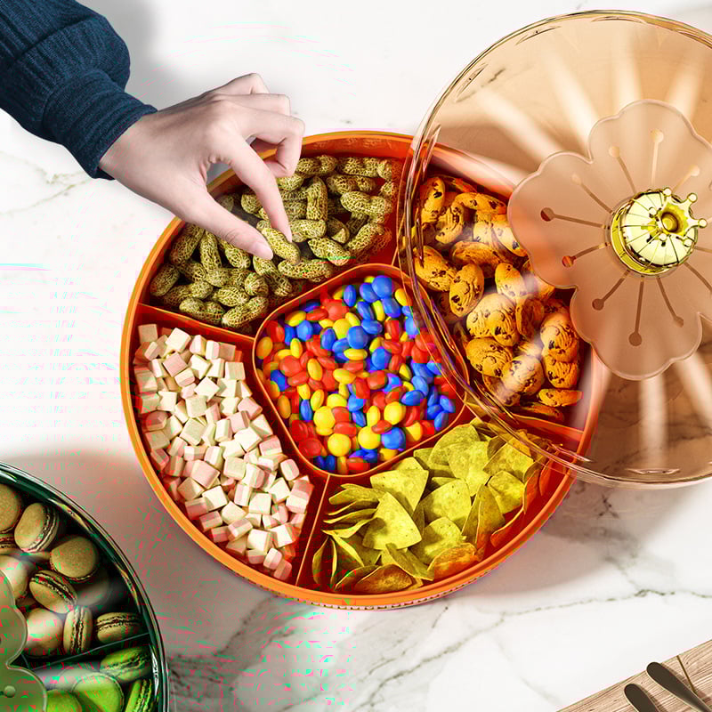 Augļu šķīvis ar vāku, Kang Zhixing zīmols, daudzslāņu nodalījumi, mūsdienīgs minimālisma stils, 2023 vasara