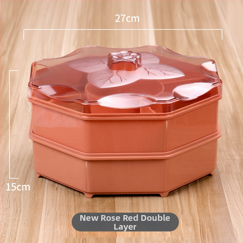 Augļu šķīvis ar vāku, Kang Zhixing zīmols, daudzslāņu nodalījumi, mūsdienīgs minimālisma stils, 2023 vasara