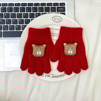Dječje vunene pletene rukavice s prstima, cartoon uzorak, unisex, korejski stil, jesen/zima