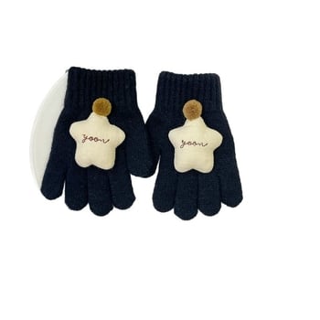 Dječje vunene pletene rukavice s prstima, cartoon uzorak, unisex, korejski stil, jesen/zima