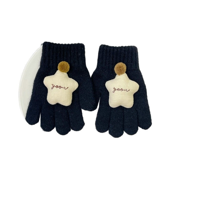 Dječje vunene pletene rukavice s prstima, cartoon uzorak, unisex, korejski stil, jesen/zima