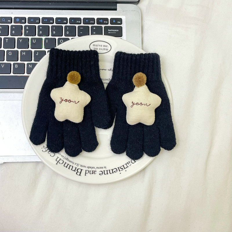 Dječje vunene pletene rukavice s prstima, cartoon uzorak, unisex, korejski stil, jesen/zima
