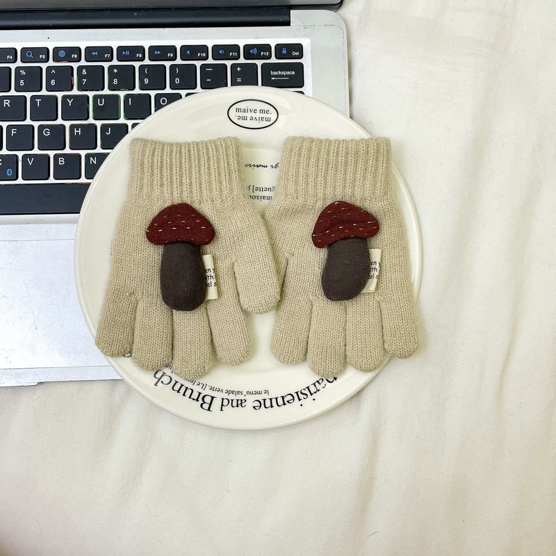 Dječje vunene pletene rukavice s prstima, cartoon uzorak, unisex, korejski stil, jesen/zima