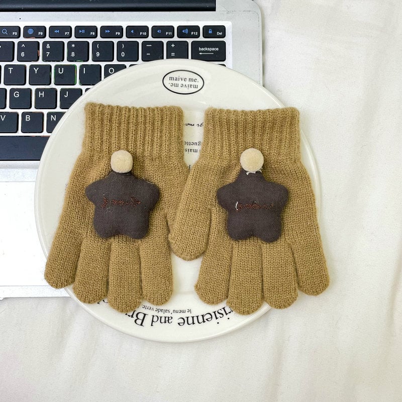 Dječje vunene pletene rukavice s prstima, cartoon uzorak, unisex, korejski stil, jesen/zima