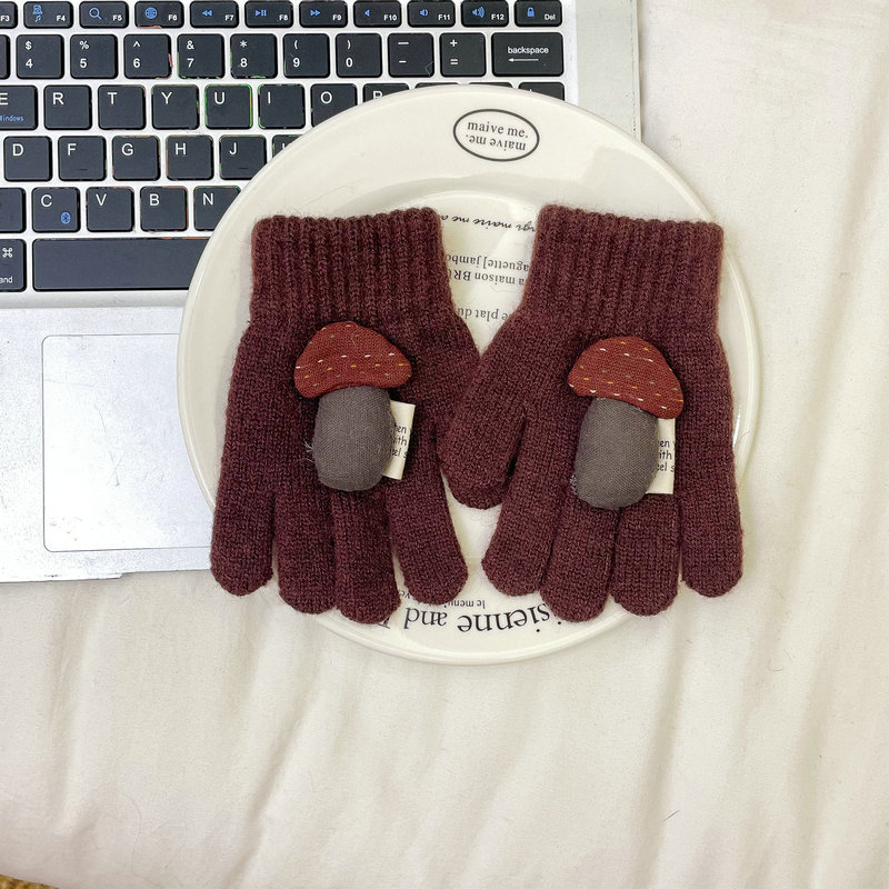 Dječje vunene pletene rukavice s prstima, cartoon uzorak, unisex, korejski stil, jesen/zima