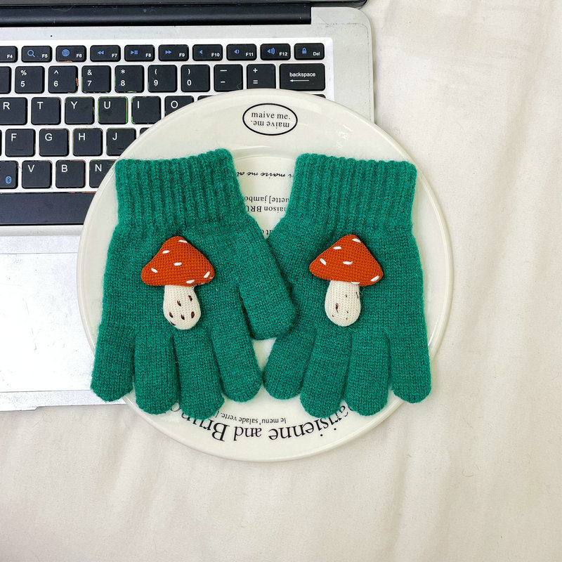 Dječje vunene pletene rukavice s prstima, cartoon uzorak, unisex, korejski stil, jesen/zima