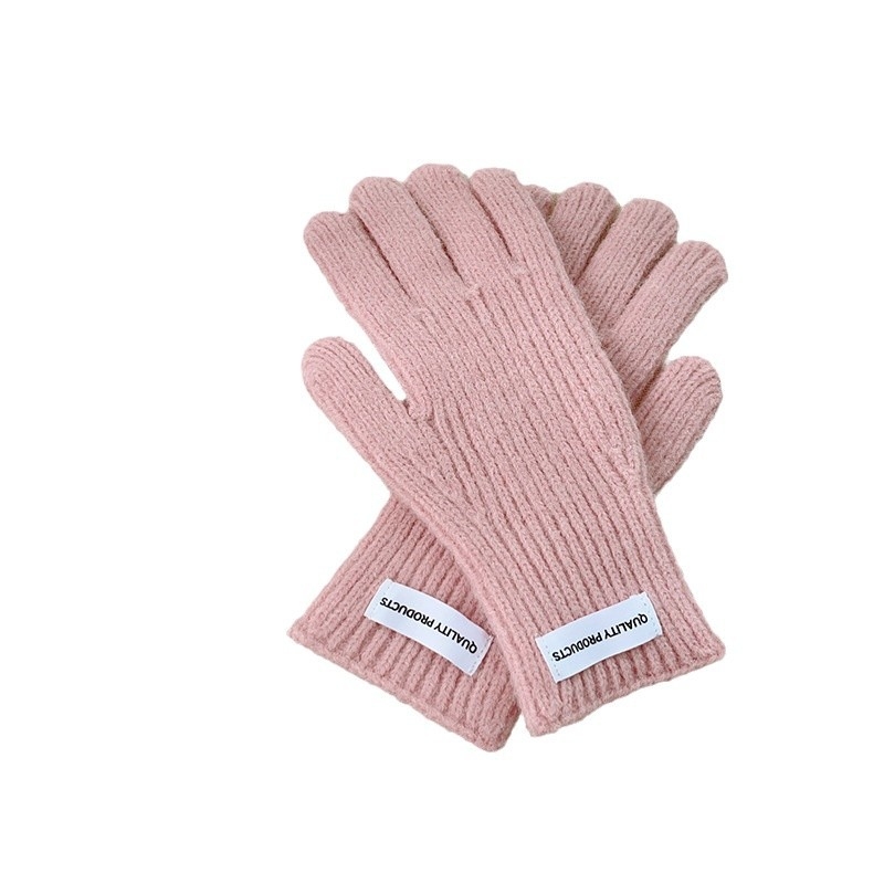 Bērnu adītās pirkstu cimdi ziemai, silti, minimālistisks stils, vecumam 8–12 gadi