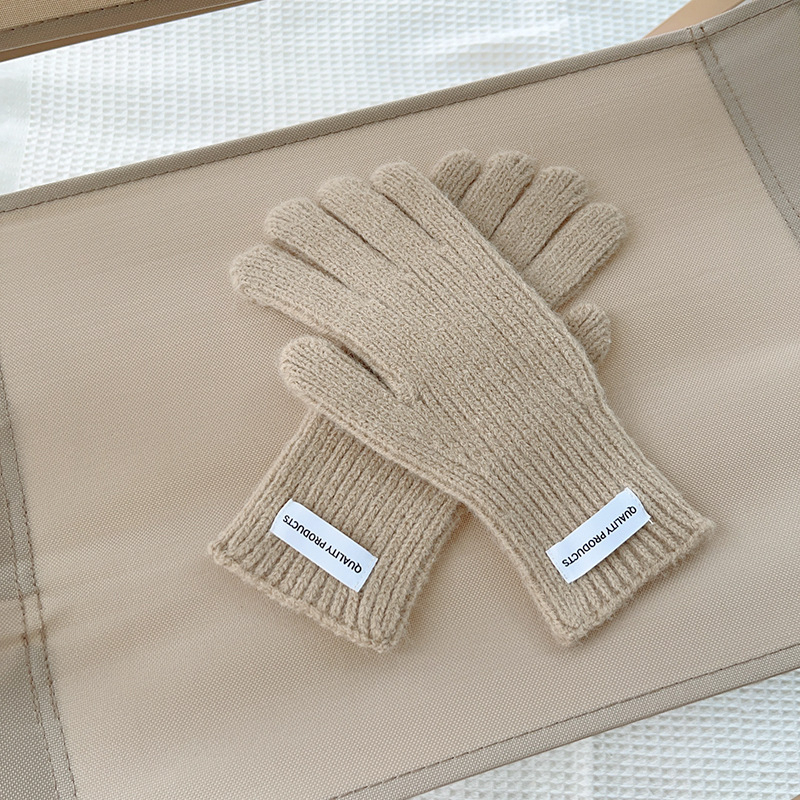 Bērnu adītās pirkstu cimdi ziemai, silti, minimālistisks stils, vecumam 8–12 gadi