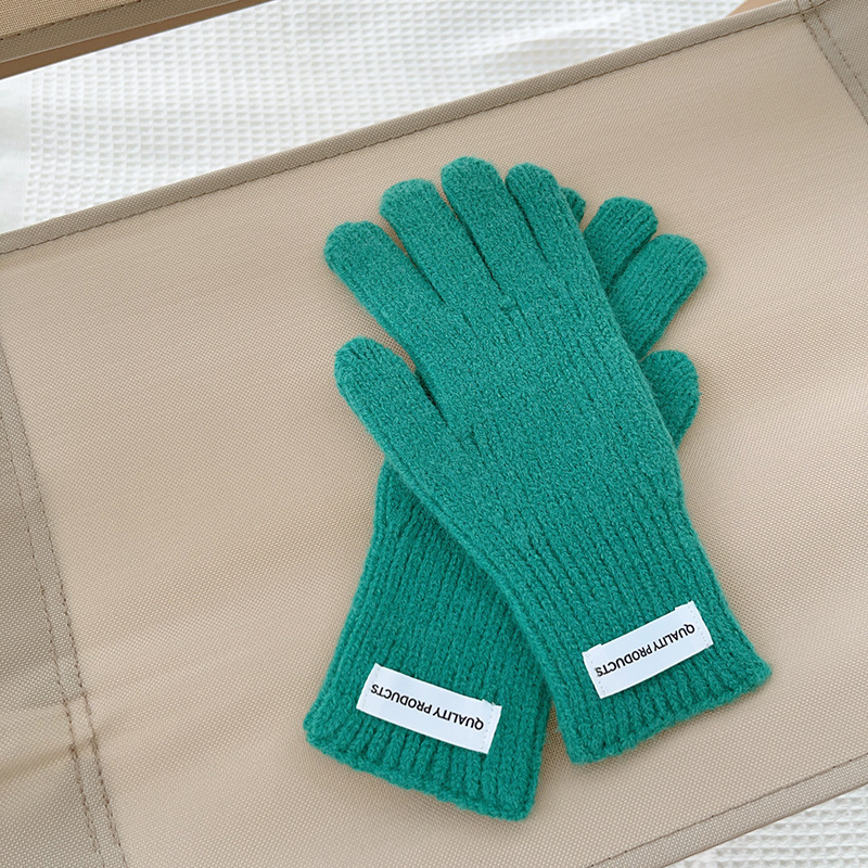 Bērnu adītās pirkstu cimdi ziemai, silti, minimālistisks stils, vecumam 8–12 gadi