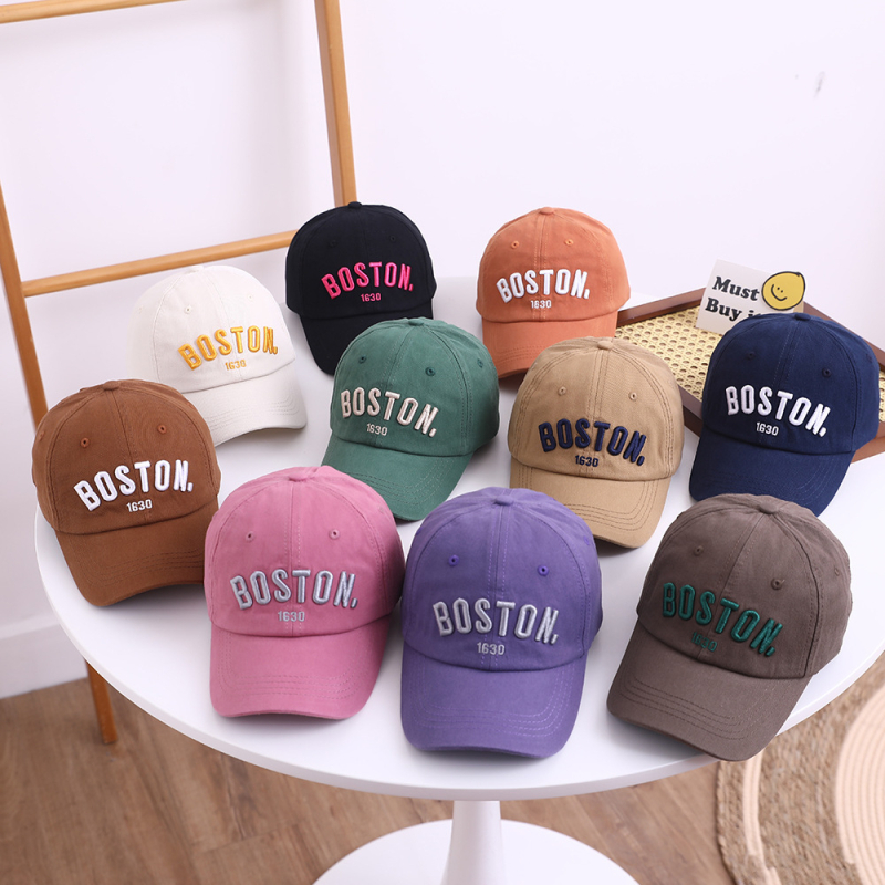 Dječja baseball kapa s izvezenim slovima, unisex, zaštita od sunca, proljetni stil, pamuk, zakrivljeni vizir, uzrast 2-6 godina