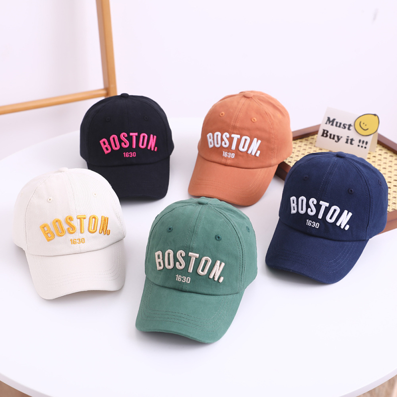 Dječja baseball kapa s izvezenim slovima, unisex, zaštita od sunca, proljetni stil, pamuk, zakrivljeni vizir, uzrast 2-6 godina
