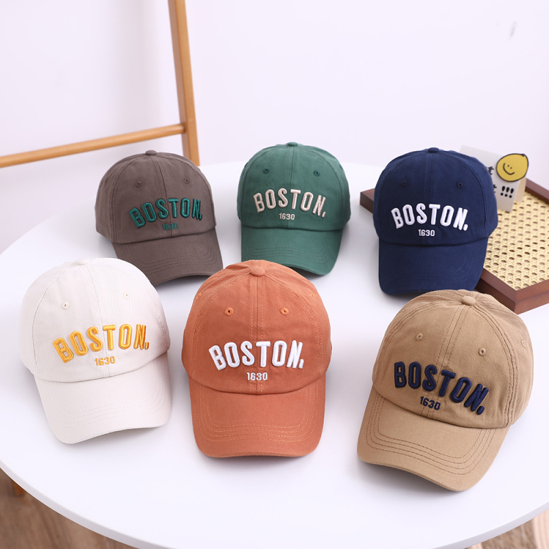 Dječja baseball kapa s izvezenim slovima, unisex, zaštita od sunca, proljetni stil, pamuk, zakrivljeni vizir, uzrast 2-6 godina
