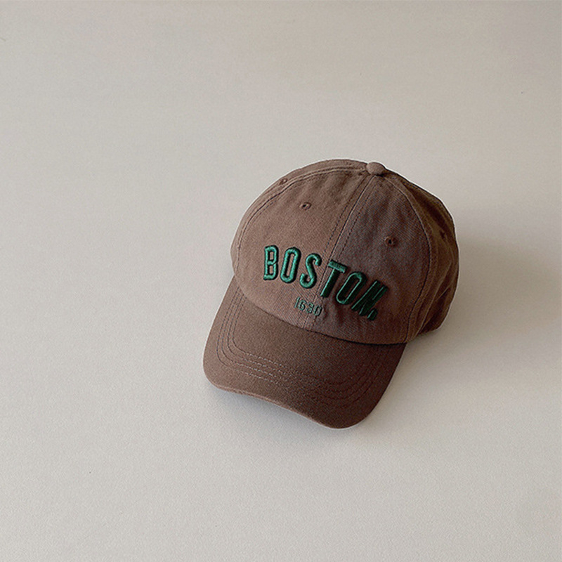 Dječja baseball kapa s izvezenim slovima, unisex, zaštita od sunca, proljetni stil, pamuk, zakrivljeni vizir, uzrast 2-6 godina