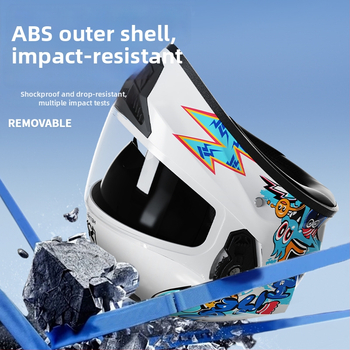 AXK bērnu pilnas sejas ķivere, ABS materiāls, elektriskajiem motocikliem, GB811-2022A sertifikācija un 3C kods 2023091105021233