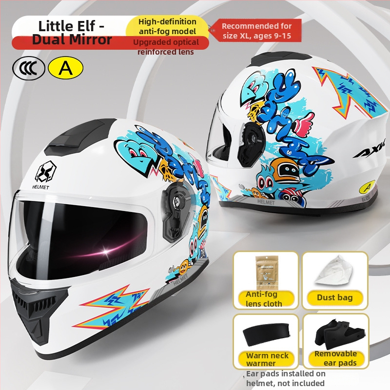 AXK bērnu pilnas sejas ķivere, ABS materiāls, elektriskajiem motocikliem, GB811-2022A sertifikācija un 3C kods 2023091105021233