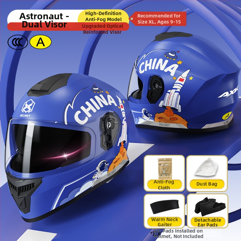 AXK bērnu pilnas sejas ķivere, ABS materiāls, elektriskajiem motocikliem, GB811-2022A sertifikācija un 3C kods 2023091105021233