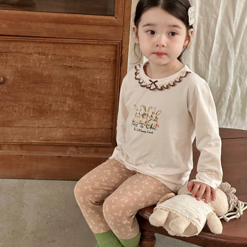 Vaikų pižamų komplektas rudeniui - Lycra medvilnė (93.3% medvilnė), Korėjos stiliaus, 3–8 metų amžiaus, kvėpuojantis ir šiltas, raštai: dryželiai, karikatūros, raidės, gėlės, taškeliai