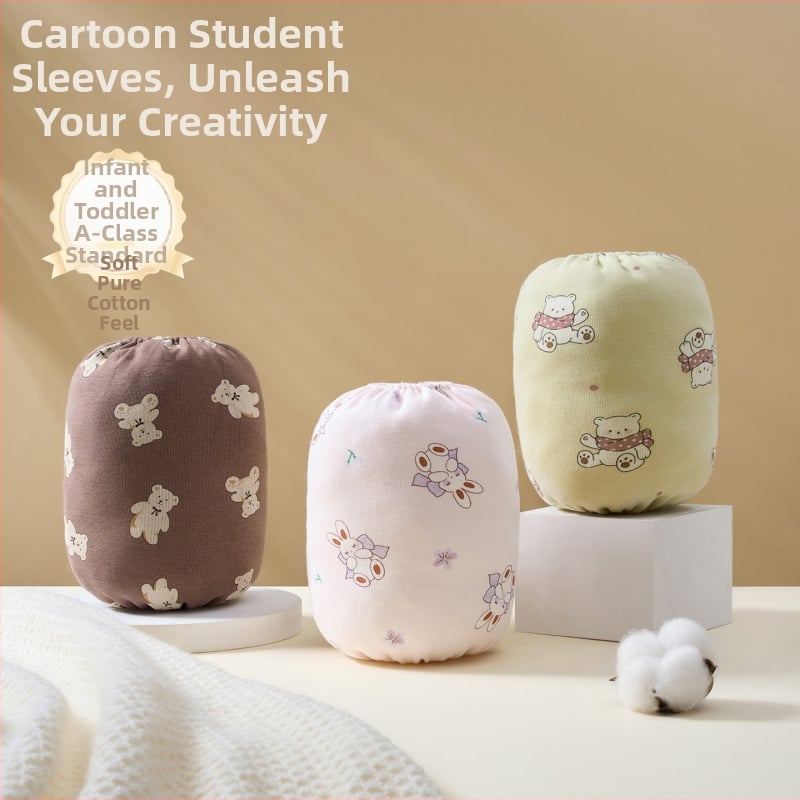 Bērnu roku piedurknes – 100% kokvilna, pret netīrumiem, rudens–ziema, karikatūras raksts, vecuma grupa 8–13 un 13+ gadi