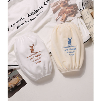 Mâneci de protecție pentru copii – desen animat, broderie, poliester și fleece, anti-murdărire