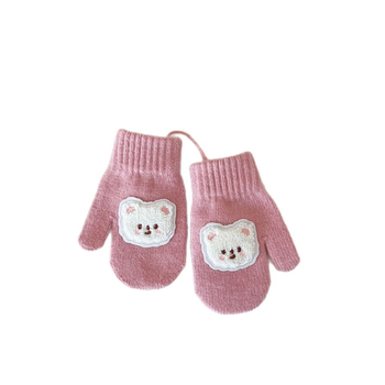 Bērnu ziemas cimdi ar atdalītiem pirkstiem, adīti, jacquard (uztur siltumu, vecums 1–4 gadi)