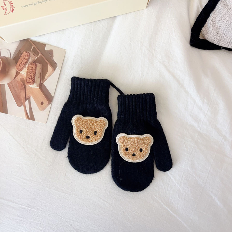 Bērnu ziemas cimdi ar atdalītiem pirkstiem, adīti, jacquard (uztur siltumu, vecums 1–4 gadi)