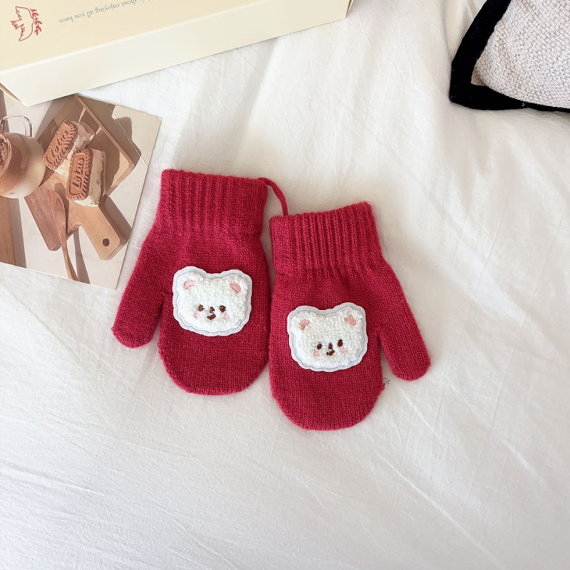 Bērnu ziemas cimdi ar atdalītiem pirkstiem, adīti, jacquard (uztur siltumu, vecums 1–4 gadi)