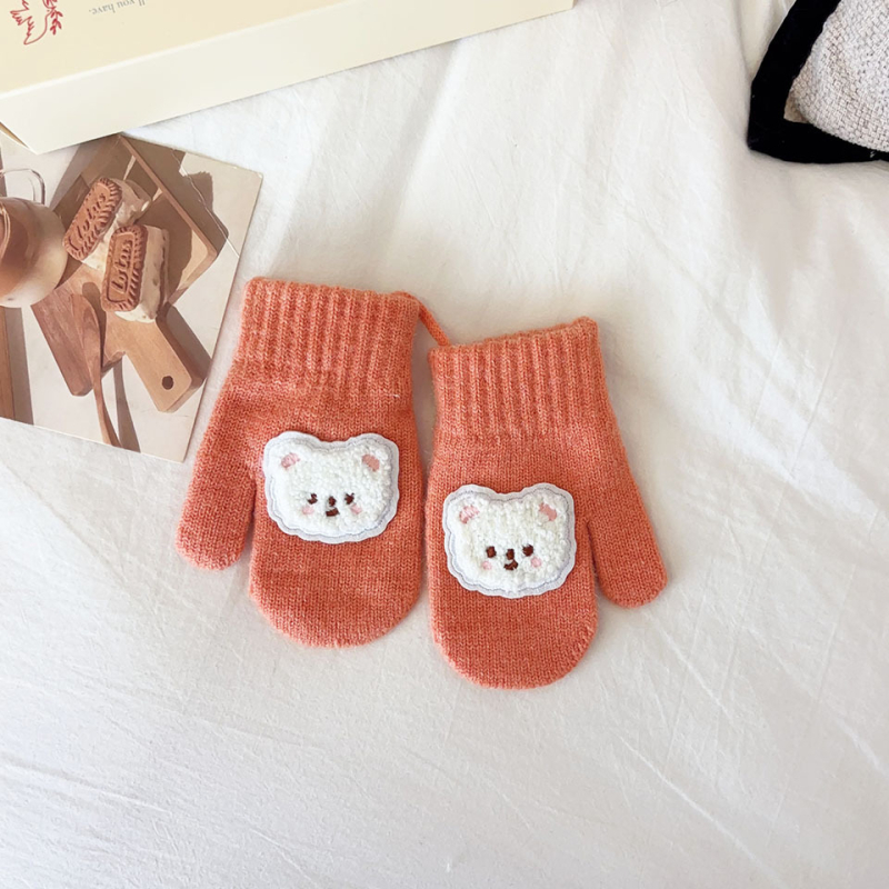 Bērnu ziemas cimdi ar atdalītiem pirkstiem, adīti, jacquard (uztur siltumu, vecums 1–4 gadi)