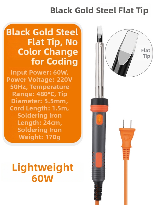 Lodētājs augstas jaudas ar plakanu galu, ar gaismu, konstantā temperatūra; 60W ar plakanu galu un 30W ar uzgaļu