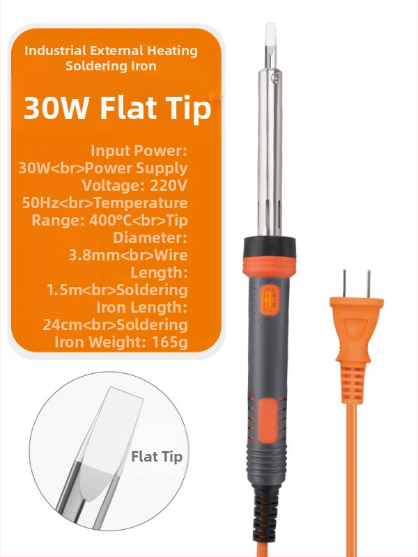 Lodētājs augstas jaudas ar plakanu galu, ar gaismu, konstantā temperatūra; 60W ar plakanu galu un 30W ar uzgaļu