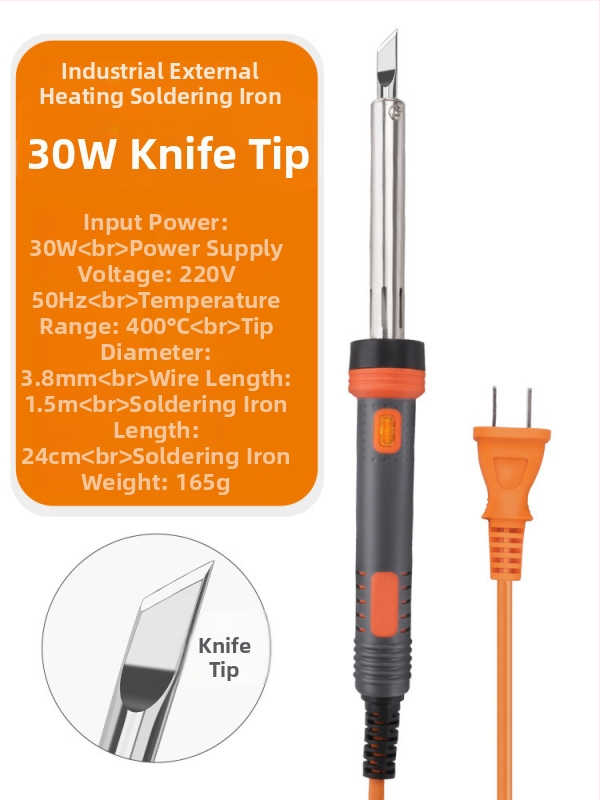Lodētājs augstas jaudas ar plakanu galu, ar gaismu, konstantā temperatūra; 60W ar plakanu galu un 30W ar uzgaļu