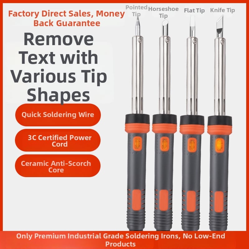 Lodētājs augstas jaudas ar plakanu galu, ar gaismu, konstantā temperatūra; 60W ar plakanu galu un 30W ar uzgaļu