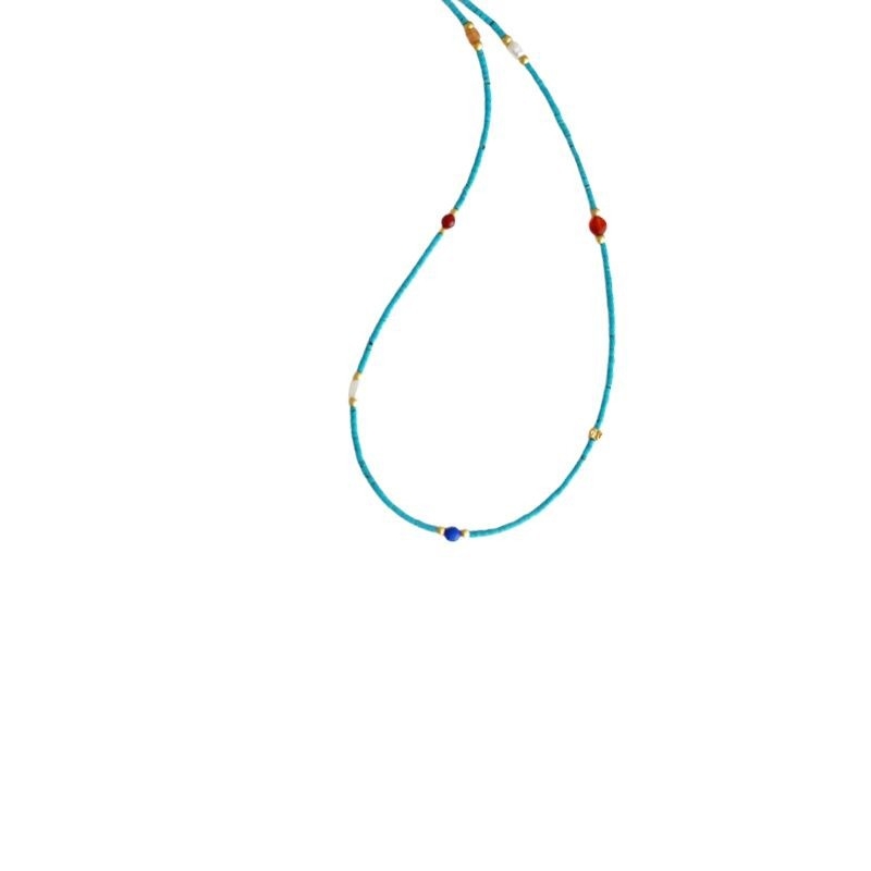 Ogrlica s geometrijskim dizajnom od perlica, višeslojna, Seiko završna obrada, O-lanac, originalni dizajn