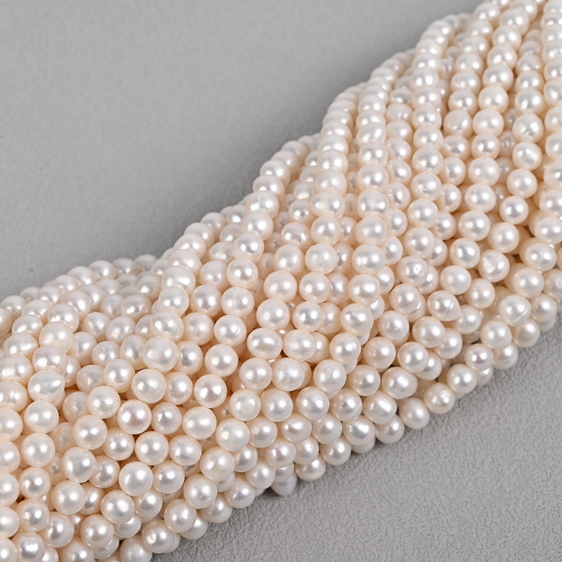Голи перли за бижута | многоразмерни кръгли мъниста, бял цвят (Диаметри 3–12 мм; Цвят: Бял; Вид: пресноводни перли)