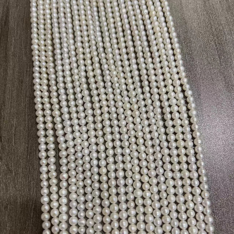 Голи перли за бижута | многоразмерни кръгли мъниста, бял цвят (Диаметри 3–12 мм; Цвят: Бял; Вид: пресноводни перли)
