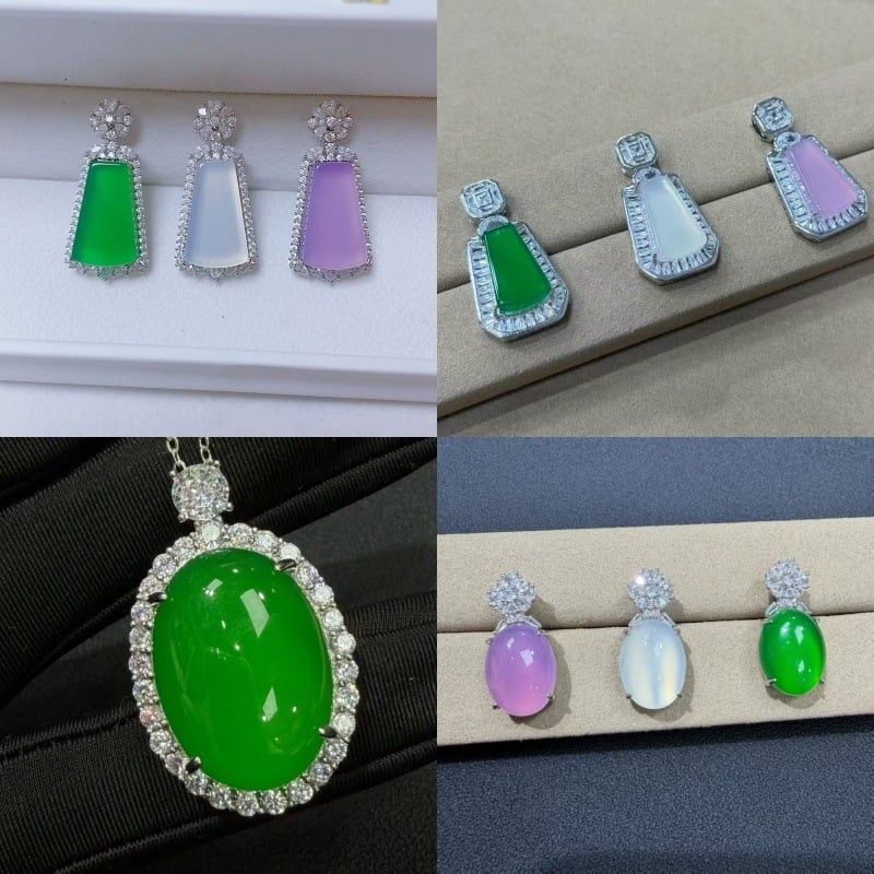 Kvarcinio chalcedono kvadratinis pakabukas, sidabru dengtas įterpimu, natūralus medžiaga, aiškumas Si2