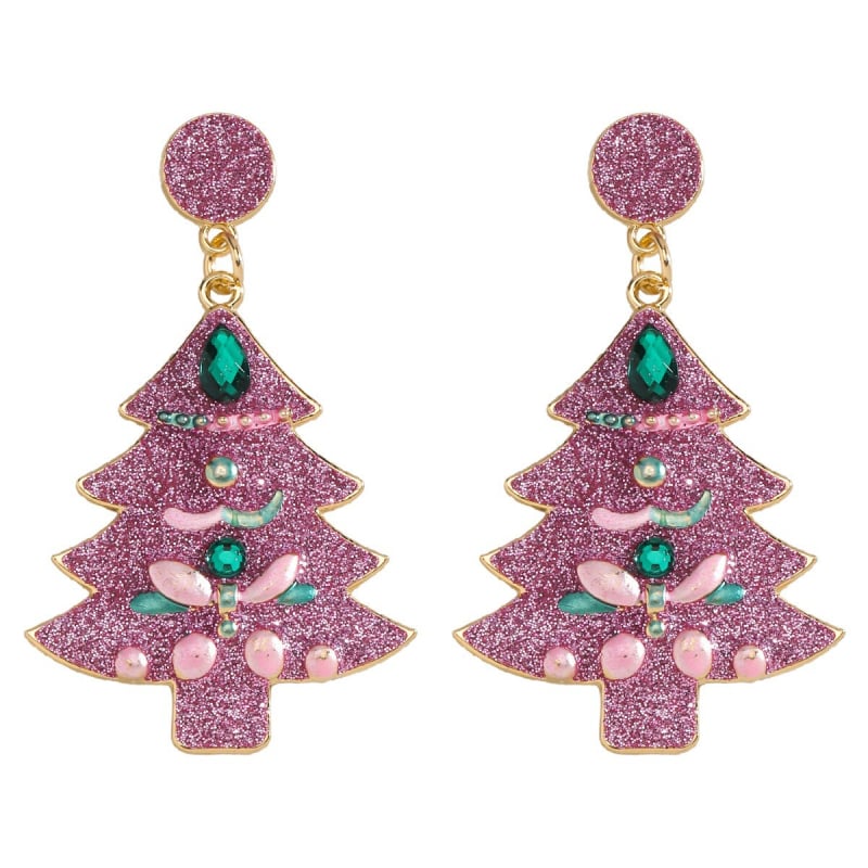 Dvacaman ģeometriskie auskari no sakausējuma — sniegavīra un Ziemassvētku eglītes motīvi, piecu punktu zvaigzne, rudens 2025, viegls luksusa stils