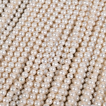 Почти кръгли естествени пресноводни перли – полуготови мъниста – ръчно изработени свободни перли