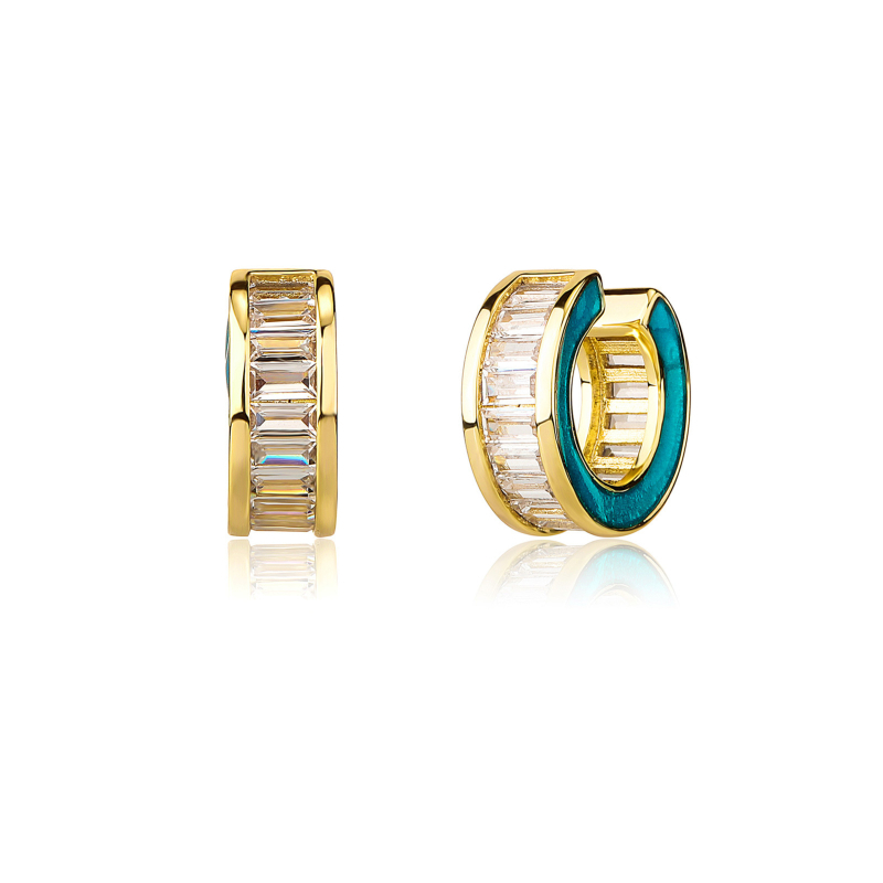 Naušnice s geometrijskim dizajnom, od bakra, unisex, proljeće 2023