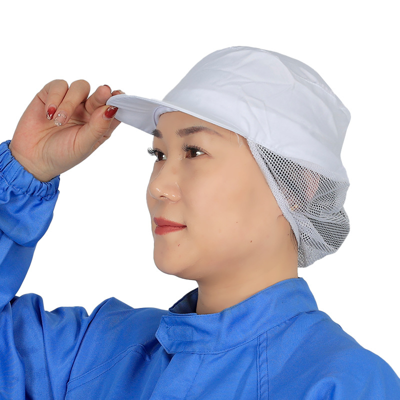 Unisex kepurė maisto aptarnavimui, plokščias viršus, trumpas snapas, medvilnė, lygi audinys