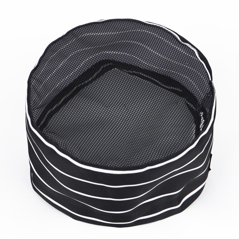 Unisex šefų kepurė, plokščias viršus, poliesteris, spausdintas logotipas, restoranams ir virtuvėms