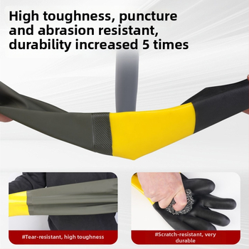 Biškopības aizsargcimdi ar garām piedurknēm – PVC, normāla biezums, caurduršanas un nodiluma izturība, ūdensizturīgs