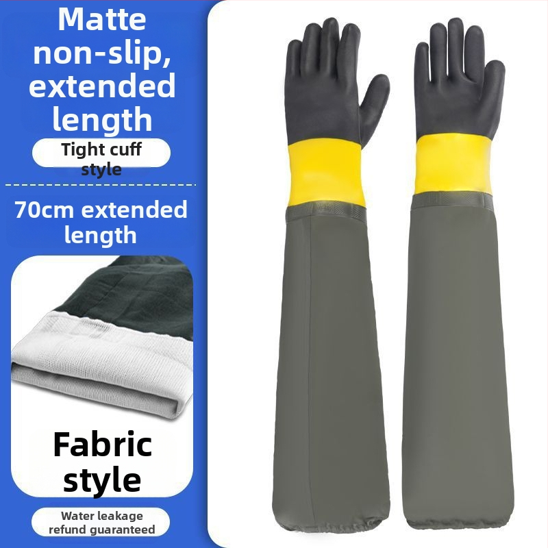 Biškopības aizsargcimdi ar garām piedurknēm – PVC, normāla biezums, caurduršanas un nodiluma izturība, ūdensizturīgs