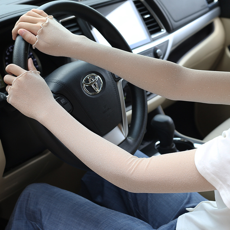 Ženski mrežasti predlaktni štitnik za sunčevu zaštitu za ljetnu vožnju biciklom, dugi dizajn s otvorenim prstima, prozračan