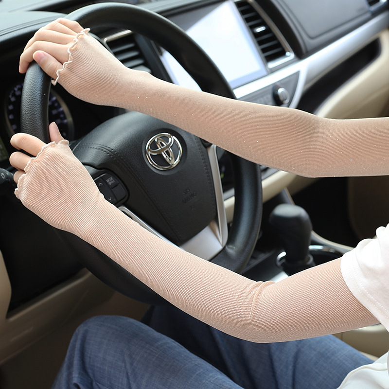 Ženski mrežasti predlaktni štitnik za sunčevu zaštitu za ljetnu vožnju biciklom, dugi dizajn s otvorenim prstima, prozračan